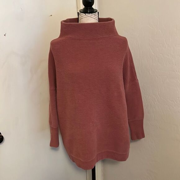 Free People Mock Neck Pullover Sweatshirt Casual Cozy Comfy Loungewear Boho - Picture 1 of 10